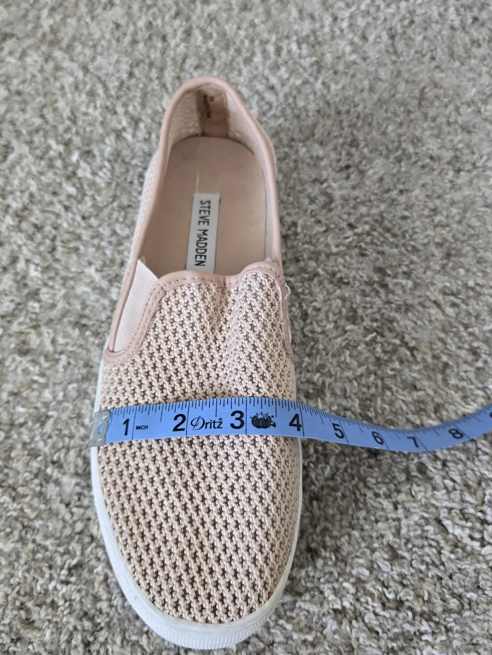 Steve Madden Women's Pink Knit Slip-On Flat Round Toe Solid Casual US 9